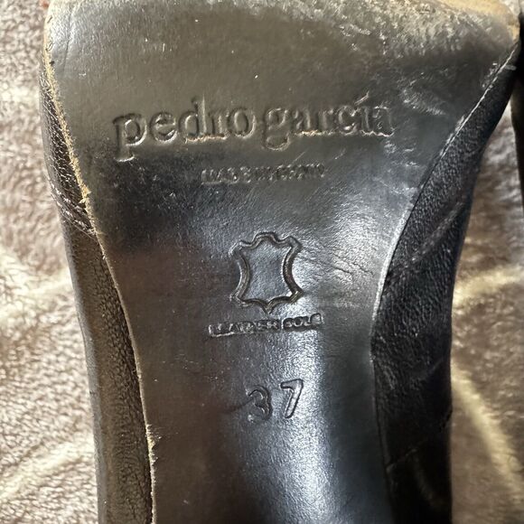 Pedro Garcia España High Black Women's Heels Sz 37 (US 6.5) - Picture 9 of 12